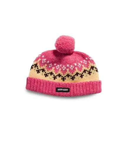 Miu Miu Women's Wool Hat - Pink - Size Large | Thumbnail 1 Miu Miu Women's Wool Hat - Pink - Size Large | Thumbnail 1