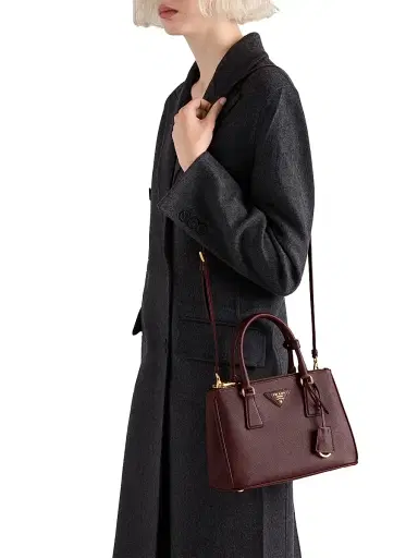 Prada Women's Galleria Saffiano Leather Top Handle Bag - Dark Red | Thumbnail 2 Prada Women's Galleria Saffiano Leather Top Handle Bag - Dark Red | Thumbnail 2