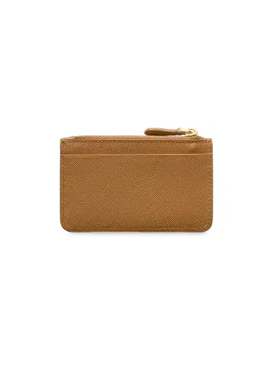 Prada Women's Saffiano and Smooth Leather Card Holder - Brown | Thumbnail 2 Prada Women's Saffiano and Smooth Leather Card Holder - Brown | Thumbnail 2