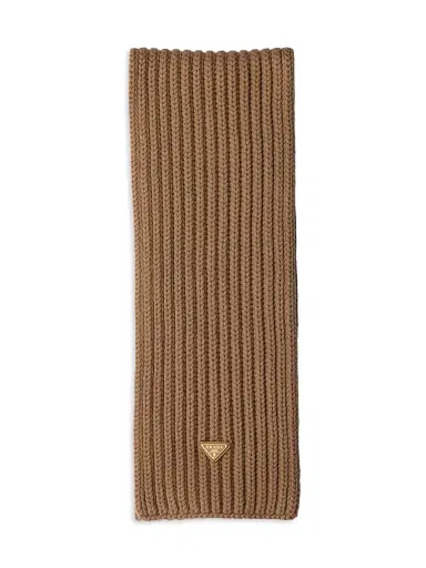 Prada Women's Wool Scarf - Brown | Thumbnail 1 Prada Women's Wool Scarf - Brown | Thumbnail 1