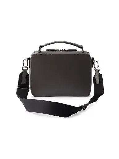 Prada Men's Brique Saffiano Leather Bag - Grey | Thumbnail 3 Prada Men's Brique Saffiano Leather Bag - Grey | Thumbnail 3