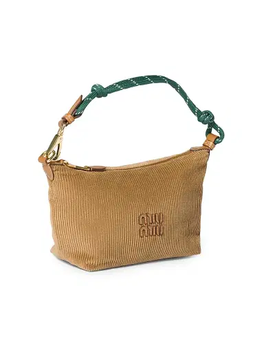 Miu Miu Women's Corduroy Pouch - Light Brown | Thumbnail 2 Miu Miu Women's Corduroy Pouch - Light Brown | Thumbnail 2