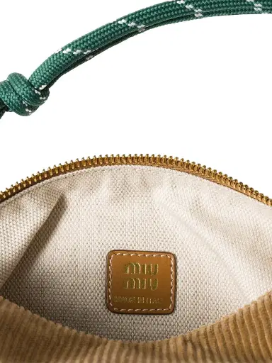 Miu Miu Women's Corduroy Pouch - Light Brown | Thumbnail 4 Miu Miu Women's Corduroy Pouch - Light Brown | Thumbnail 4