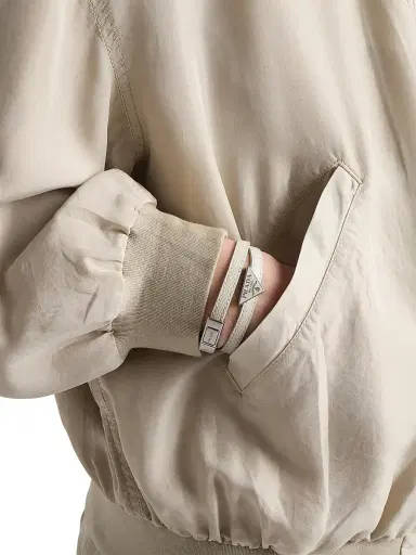 Prada Men's Saffiano Leather Bracelet - Beige Khaki | Thumbnail 2 Prada Men's Saffiano Leather Bracelet - Beige Khaki | Thumbnail 2