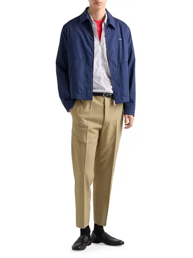 Prada Men's Technical Cotton Zipper Blouson Jacket | Thumbnail 2 Prada Men's Technical Cotton Zipper Blouson Jacket | Thumbnail 2