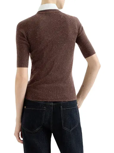 Brunello Cucinelli Women's Sparkling Cashmere Lightweight Rib Knit Sweater - Cocoa | Thumbnail 3 Brunello Cucinelli Women's Sparkling Cashmere Lightweight Rib Knit Sweater - Cocoa | Thumbnail 3