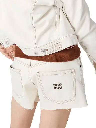 Miu Miu Women's Denim Shorts | Thumbnail 4 Miu Miu Women's Denim Shorts | Thumbnail 4