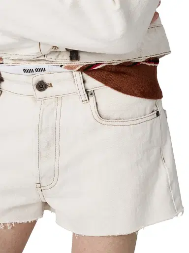 Miu Miu Women's Denim Shorts | Thumbnail 6 Miu Miu Women's Denim Shorts | Thumbnail 6