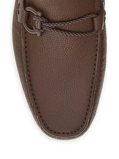 FERRAGAMO Men's Front Four Driver Loafers - Chocolate | Thumbnail 4 FERRAGAMO Men's Front Four Driver Loafers - Chocolate | Thumbnail 4