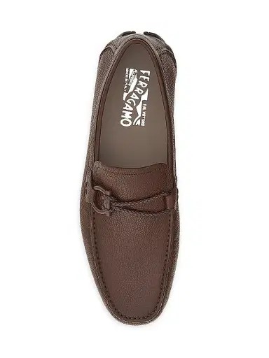 FERRAGAMO Men's Front Four Driver Loafers - Chocolate | Thumbnail 5 FERRAGAMO Men's Front Four Driver Loafers - Chocolate | Thumbnail 5