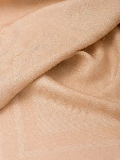 Prada Women's Symbole Silk and Wool Jacquard Shawl - Beige | Thumbnail 2 Prada Women's Symbole Silk and Wool Jacquard Shawl - Beige | Thumbnail 2