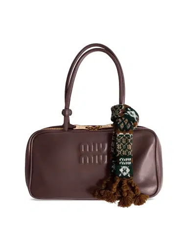 Miu Miu Women's Wool and Cashmere Trick Charm - Brown | Thumbnail 2 Miu Miu Women's Wool and Cashmere Trick Charm - Brown | Thumbnail 2