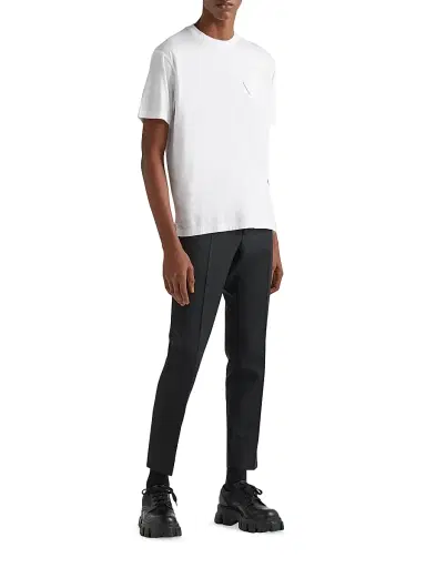 Prada Men's Cotton T-Shirt - White | Thumbnail 2 Prada Men's Cotton T-Shirt - White | Thumbnail 2