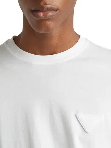 Prada Men's Cotton T-Shirt - White | Thumbnail 3 Prada Men's Cotton T-Shirt - White | Thumbnail 3