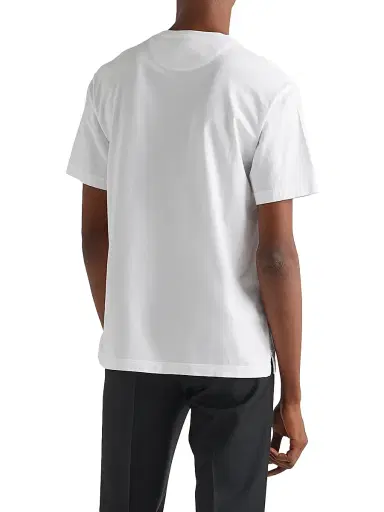 Prada Men's Cotton T-Shirt - White | Thumbnail 5 Prada Men's Cotton T-Shirt - White | Thumbnail 5