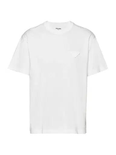 Prada Men's Cotton T-Shirt - White | Thumbnail 1 Prada Men's Cotton T-Shirt - White | Thumbnail 1