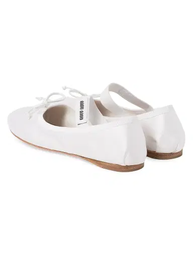 Miu Miu Women's Satin Ballerinas - White | Thumbnail 2 Miu Miu Women's Satin Ballerinas - White | Thumbnail 2