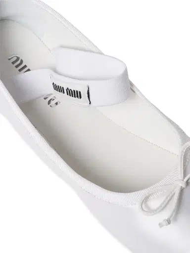 Miu Miu Women's Satin Ballerinas - White | Thumbnail 3 Miu Miu Women's Satin Ballerinas - White | Thumbnail 3