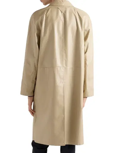 Prada Men's Nappa Leather Coat - Beige Khaki - Size 40 | Thumbnail 4 Prada Men's Nappa Leather Coat - Beige Khaki - Size 40 | Thumbnail 4
