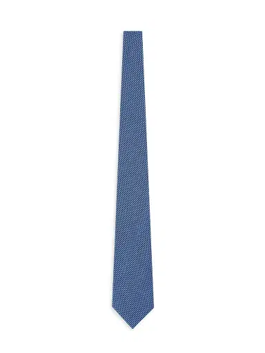 Giorgio Armani Men's Textured Woven Silk Jacquard Tie - Blue | Thumbnail 1 Giorgio Armani Men's Textured Woven Silk Jacquard Tie - Blue | Thumbnail 1