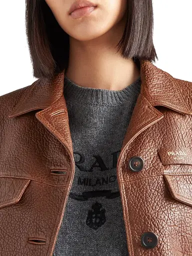 Prada Women's Wool and Cashmere Crew-Neck Sweater - Grey | Thumbnail 5 Prada Women's Wool and Cashmere Crew-Neck Sweater - Grey | Thumbnail 5