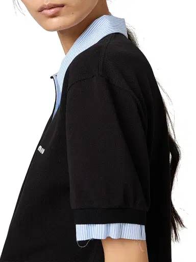 Miu Miu Women's Cotton Piqué Polo Shirt | Thumbnail 6 Miu Miu Women's Cotton Piqué Polo Shirt | Thumbnail 6