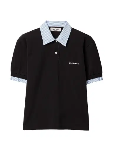 Miu Miu Women's Cotton Piqué Polo Shirt | Thumbnail 1 Miu Miu Women's Cotton Piqué Polo Shirt | Thumbnail 1