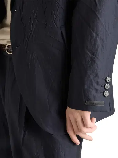 Prada Men's Single-Breasted Cotton and Silk Jacket | Thumbnail 4 Prada Men's Single-Breasted Cotton and Silk Jacket | Thumbnail 4