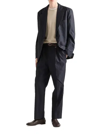 Prada Men's Single-Breasted Cotton and Silk Jacket | Thumbnail 5 Prada Men's Single-Breasted Cotton and Silk Jacket | Thumbnail 5