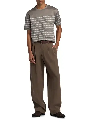 Giorgio Armani Men's Striped T-Shirt - Solid Medieval | Thumbnail 2 Giorgio Armani Men's Striped T-Shirt - Solid Medieval | Thumbnail 2
