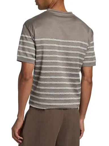 Giorgio Armani Men's Striped T-Shirt - Solid Medieval | Thumbnail 5 Giorgio Armani Men's Striped T-Shirt - Solid Medieval | Thumbnail 5