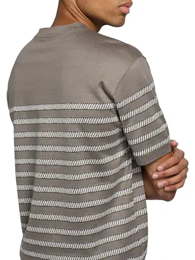 Giorgio Armani Men's Striped T-Shirt - Solid Medieval | Thumbnail 6 Giorgio Armani Men's Striped T-Shirt - Solid Medieval | Thumbnail 6