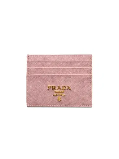 Prada Women's Saffiano Leather Card Holder - Light Pink | Thumbnail 1 Prada Women's Saffiano Leather Card Holder - Light Pink | Thumbnail 1