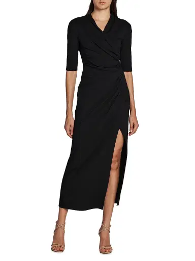 Giorgio Armani Women's Ruched Midi-Dress - Black - Size 6 | Thumbnail 3 Giorgio Armani Women's Ruched Midi-Dress - Black - Size 6 | Thumbnail 3