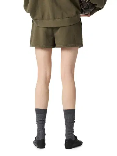 Miu Miu Women's Garment-Dyed Fleece Shorts - Green | Thumbnail 3 Miu Miu Women's Garment-Dyed Fleece Shorts - Green | Thumbnail 3