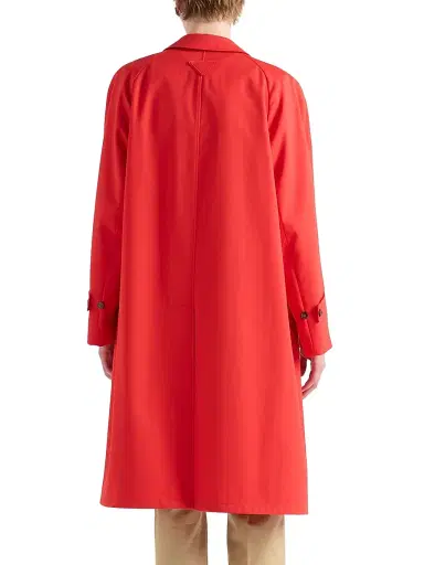 Prada Men's Technical Gabardine Coat - Red | Thumbnail 4 Prada Men's Technical Gabardine Coat - Red | Thumbnail 4