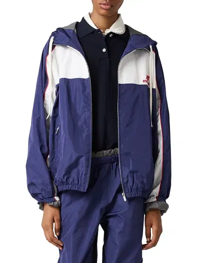 Miu Miu Women's New Balance x with Coco Gauff Technical Poplin Hoodie Jacket - Blue - Size 8 | Thumbnail 2 Miu Miu Women's New Balance x with Coco Gauff Technical Poplin Hoodie Jacket - Blue - Size 8 | Thumbnail 2