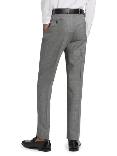 Emporio Armani Men's Textured Virgin Wool Trousers - Grey - Size 34 | Thumbnail 5 Emporio Armani Men's Textured Virgin Wool Trousers - Grey - Size 34 | Thumbnail 5