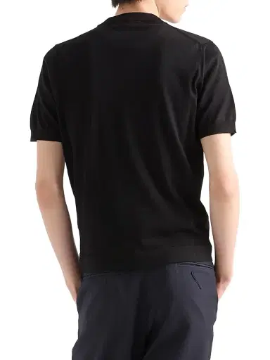 Prada Men's Cotton Crewneck Sweater - Black - Size 48 | Thumbnail 4 Prada Men's Cotton Crewneck Sweater - Black - Size 48 | Thumbnail 4