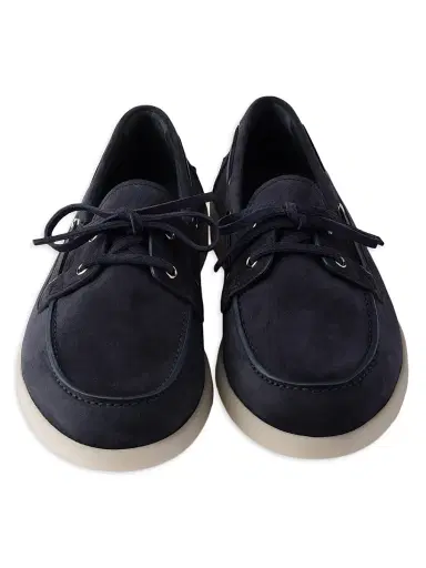 Prada Men's Suede Boat Shoes with Laces - Blue | Thumbnail 4 Prada Men's Suede Boat Shoes with Laces - Blue | Thumbnail 4