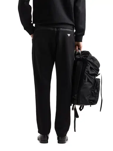 Prada Men's Cotton Fleece Pants with Re-Nylon Details - Black - Size XL | Thumbnail 4 Prada Men's Cotton Fleece Pants with Re-Nylon Details - Black - Size XL | Thumbnail 4