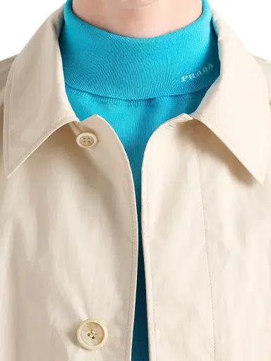 Prada Men's Cotton Turtleneck Sweater - Blue | Thumbnail 4 Prada Men's Cotton Turtleneck Sweater - Blue | Thumbnail 4