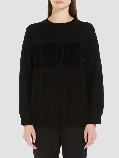Max Mara Women's Wool and Cashmere Jumper - Black | Thumbnail 2 Max Mara Women's Wool and Cashmere Jumper - Black | Thumbnail 2
