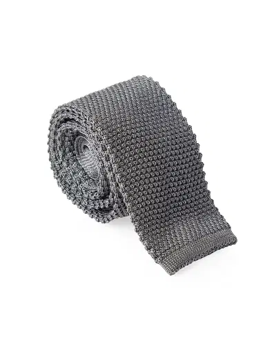 Brunello Cucinelli Men's Silk Knit Tie - Grey | Thumbnail 3 Brunello Cucinelli Men's Silk Knit Tie - Grey | Thumbnail 3
