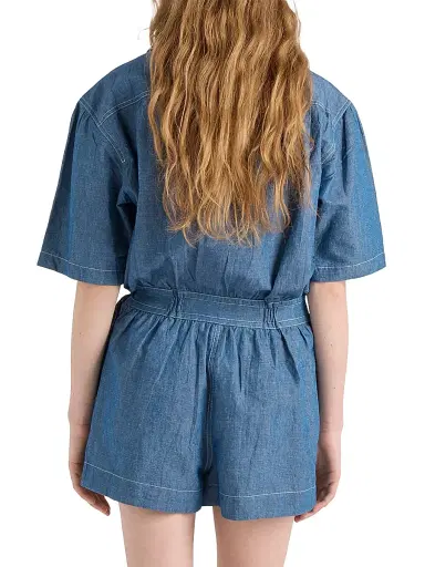 Prada Women's Chambray Jumpsuit - Blue | Thumbnail 3 Prada Women's Chambray Jumpsuit - Blue | Thumbnail 3