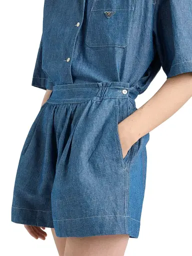 Prada Women's Chambray Jumpsuit - Blue | Thumbnail 5 Prada Women's Chambray Jumpsuit - Blue | Thumbnail 5