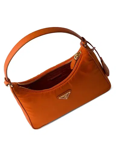 Prada Women's Re-Edition 2005 Re-Nylon and Saffiano Mini Shoulder Bag - Orange | Thumbnail 4 Prada Women's Re-Edition 2005 Re-Nylon and Saffiano Mini Shoulder Bag - Orange | Thumbnail 4