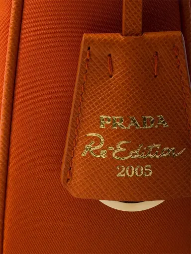 Prada Women's Re-Edition 2005 Re-Nylon and Saffiano Mini Shoulder Bag - Orange | Thumbnail 5 Prada Women's Re-Edition 2005 Re-Nylon and Saffiano Mini Shoulder Bag - Orange | Thumbnail 5