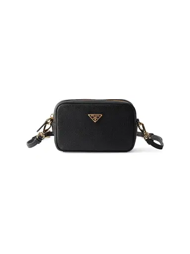 Prada Women's Leather Mini Shoulder Bag - Black | Thumbnail 1 Prada Women's Leather Mini Shoulder Bag - Black | Thumbnail 1