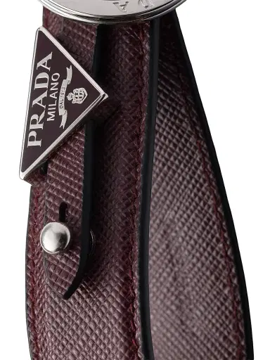 Prada Men's Saffiano Leather Keychain - Dark Red | Thumbnail 3 Prada Men's Saffiano Leather Keychain - Dark Red | Thumbnail 3